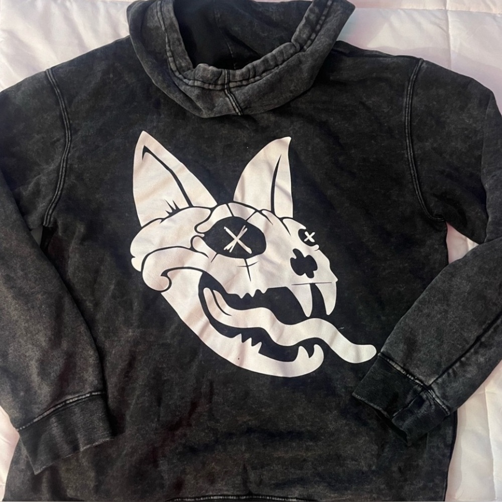 🖤100% Cotton L Black Graphic Hoodie large